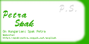 petra spak business card